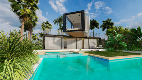 Modern House With Pool - UE4