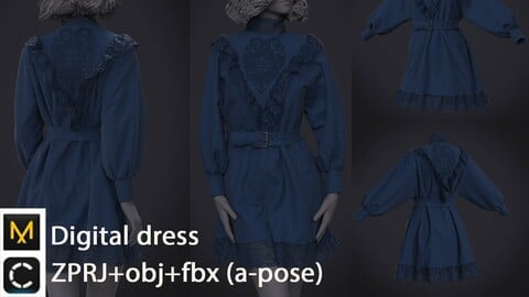 Digital dress | clo3d | marvelous designer