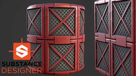 Stylized Industrial Panel - Substance Designer