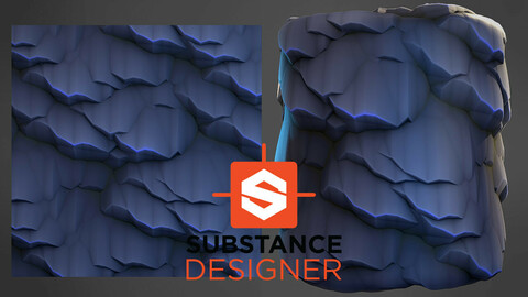 Stylized Rock Wall - Substance Designer