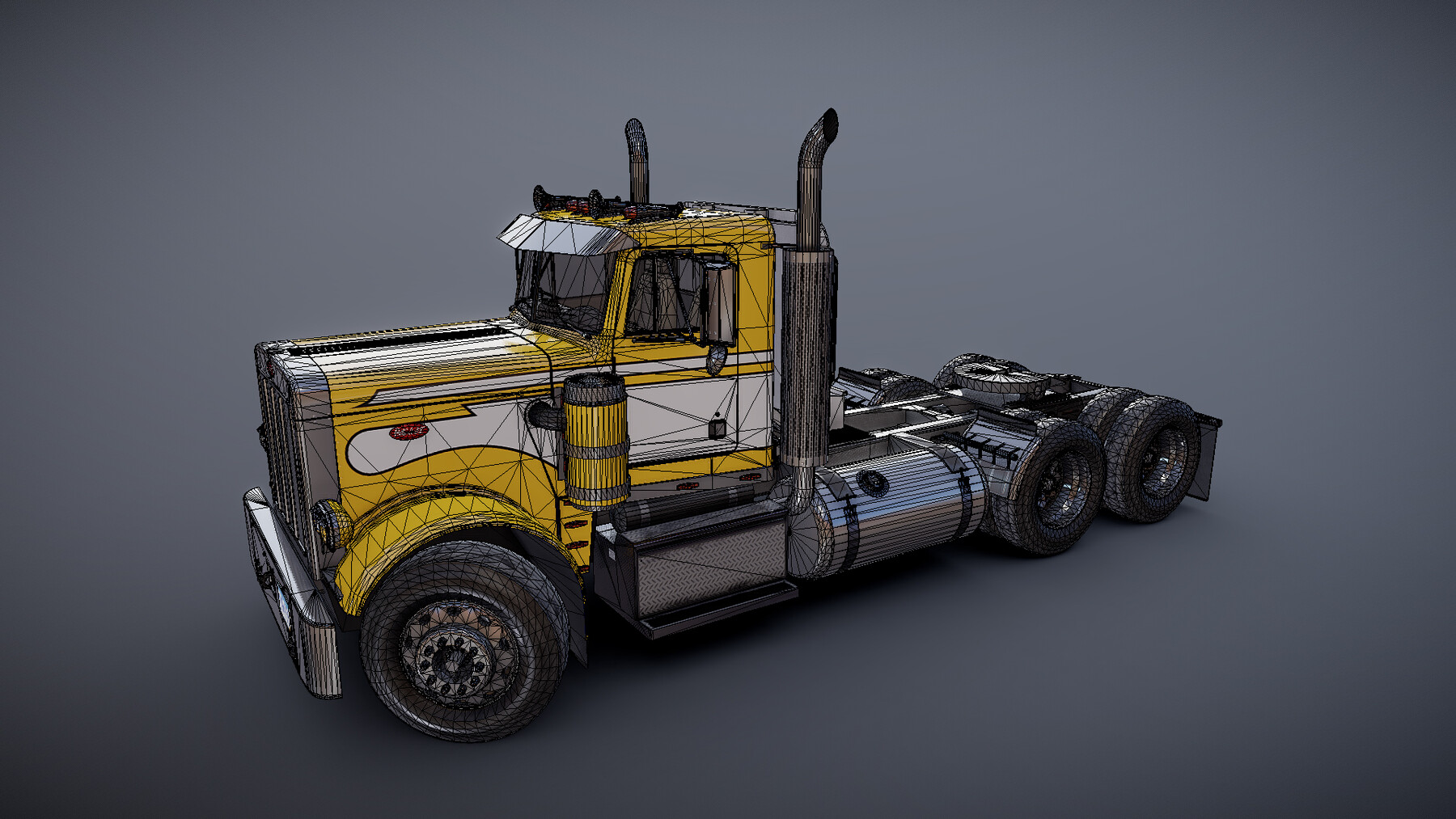 ArtStation - 1975 Peterbilt 359 daycab tr | Game Assets