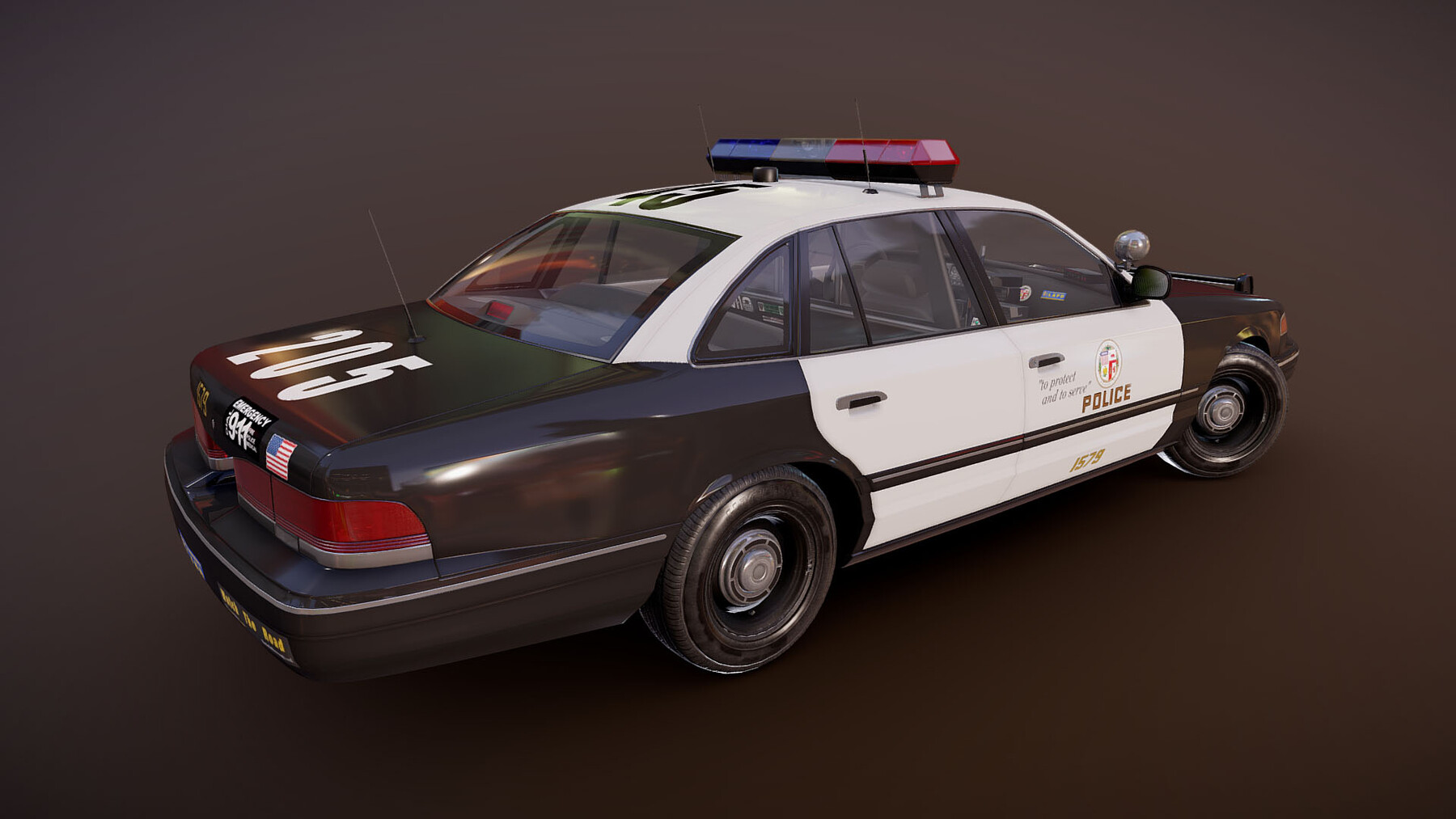 ArtStation - American 90s police car | Game Assets