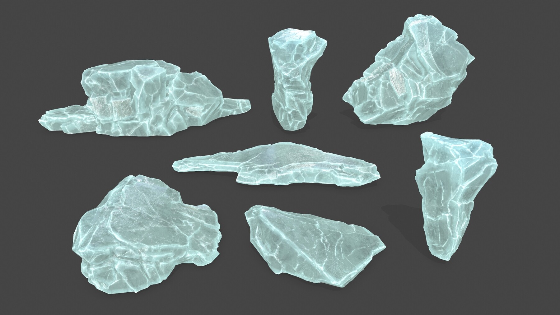 Ice 3d model. Ice Stone 3d model. Nature units