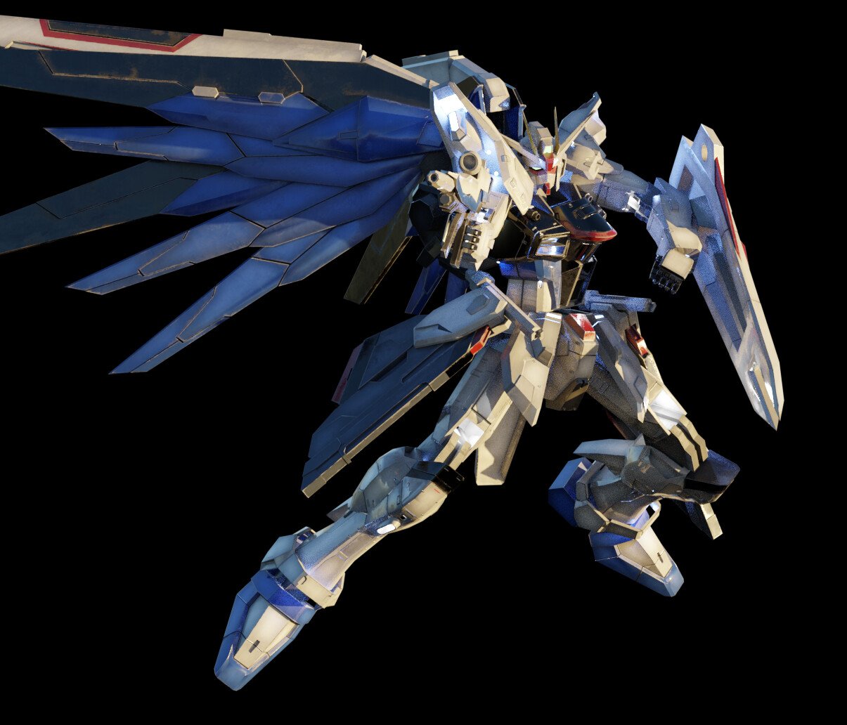 Artstation - Freedom Gundam 3d Model Rigged With Texture 