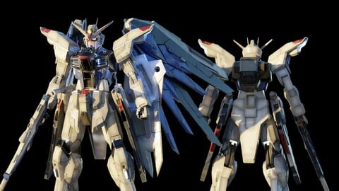 FREEDOM GUNDAM 3d model rigged with texture