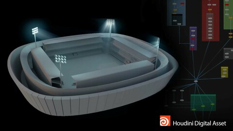Procedural stadium | Houdini Digital Asset