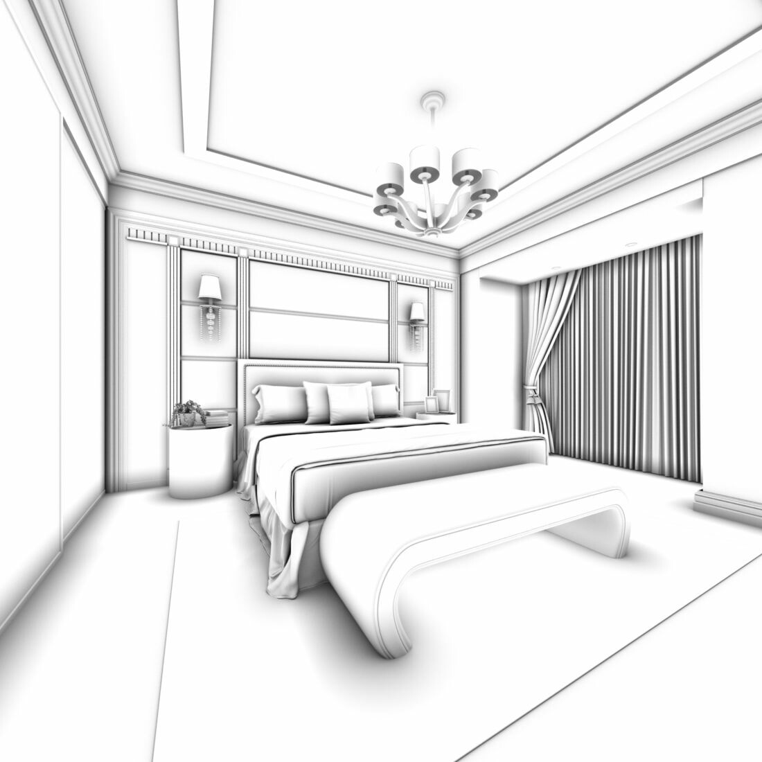 ArtStation - Luxury stylish interior master Bedroom - 48 | Resources