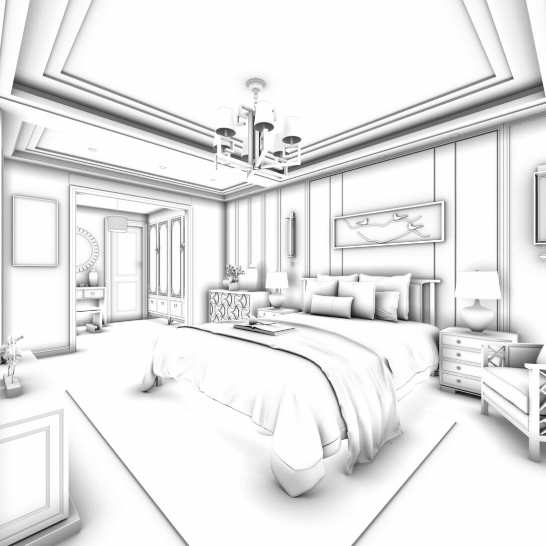 ArtStation - Bedroom - Chinese style -9434 | Resources