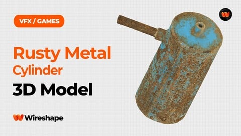 Rusty Metal Cylinder Raw Scanned 3D Model