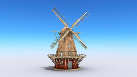 Copenhagen Windmill Low-poly 3D model