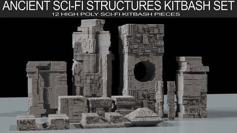 Ancient Sci-Fi  Kitbash 3D Assets