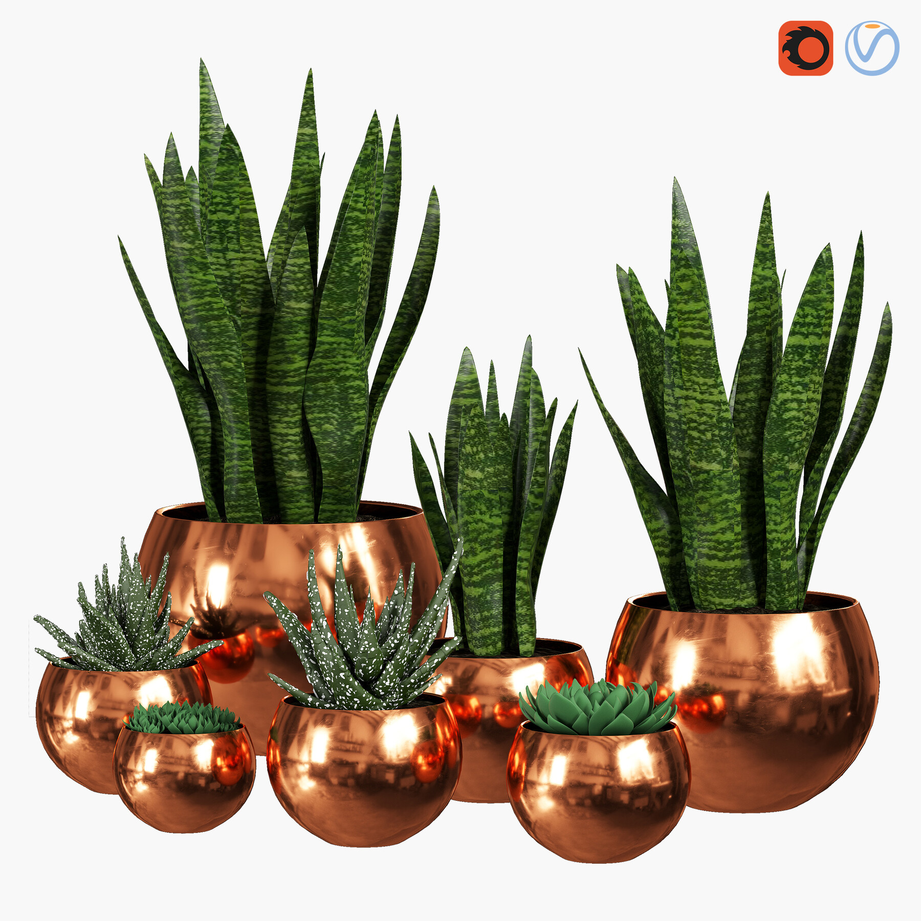 ArtStation vase with plants _ 3 materials Resources