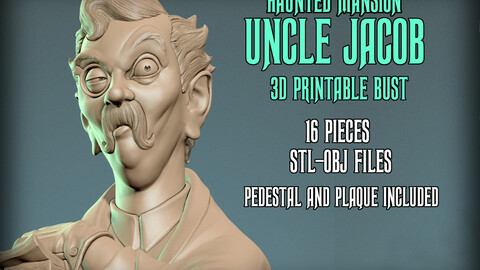 Haunted Mansion Uncle Jacob 3D Printable Bust DELUXE VERSION