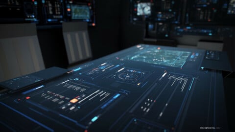 Oberon - Animated sci-fi 3D stands set