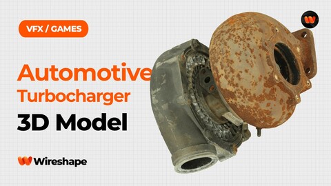 Automotive Turbocharger Raw Scanned 3D Model