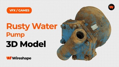 Rusty Water Pump Raw Scanned 3D Model