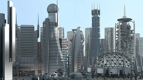 Futuristic City 14. Skylines - Illustration Pack