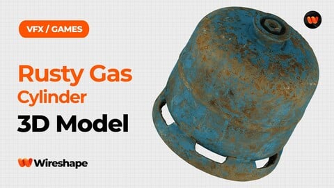 Rusty Gas Cylinder Raw Scanned 3D Model