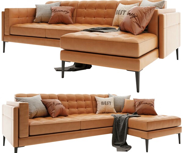 lshape sleeper modern leather sofa