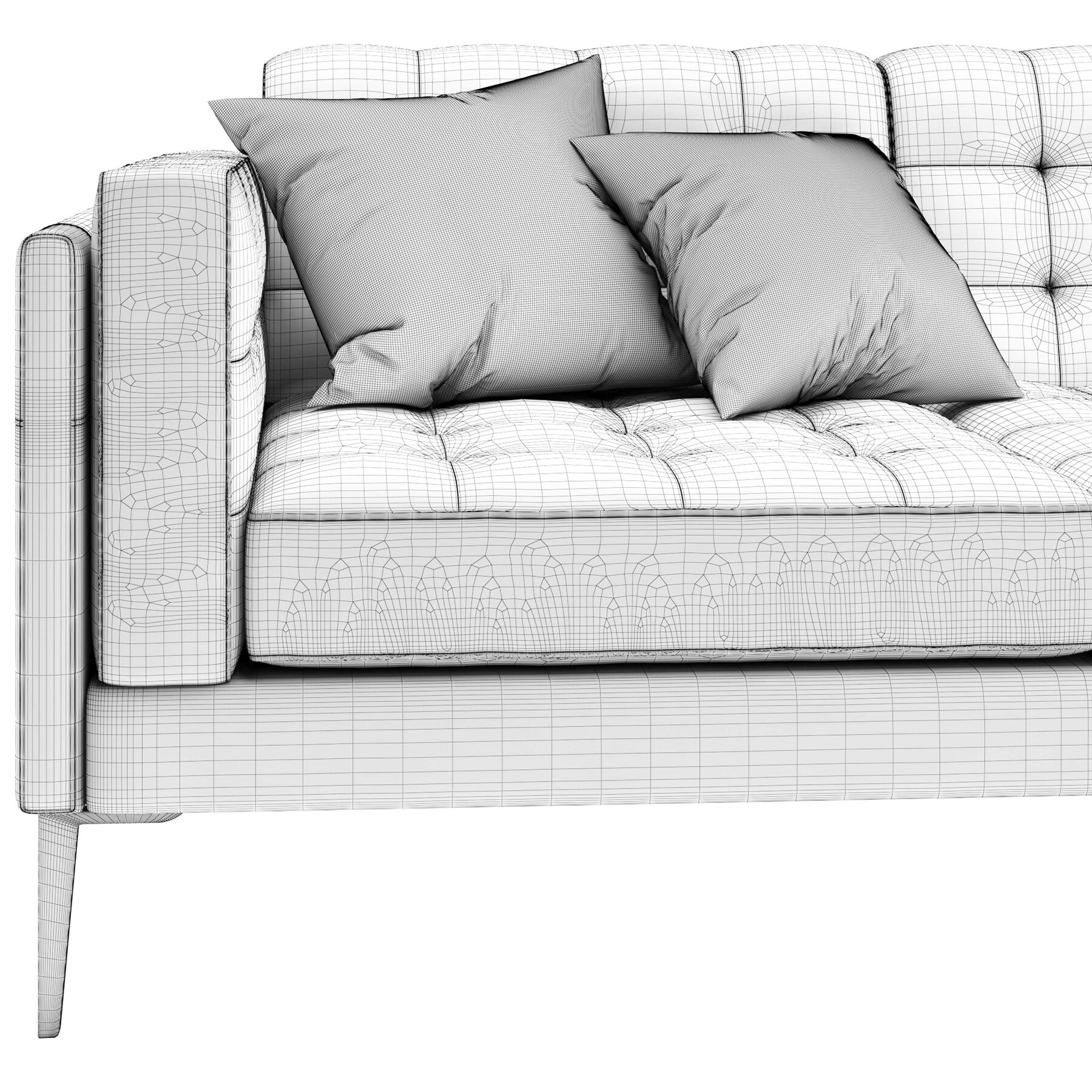 Sofa 3d model. Fabric rendering v1