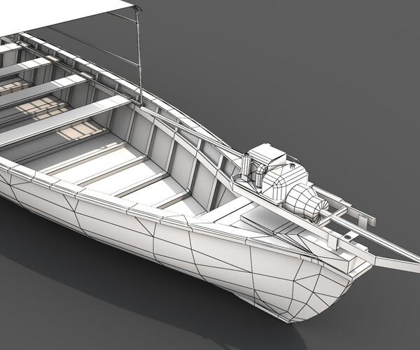 ArtStation - Long Tail Boat PBR Low-poly 3D model | Game Assets