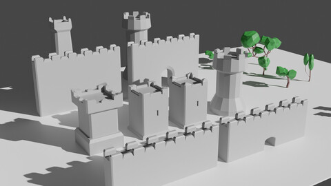 Low Poly Modular Castle Asset for Free