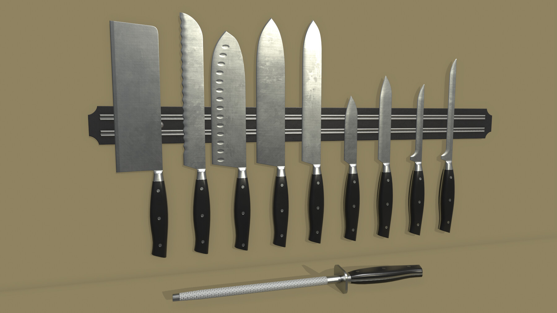ArtStation Kitchen Knife Set Game Assets