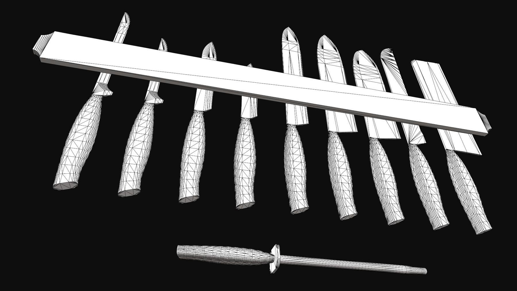 ArtStation Kitchen Knife Set Game Assets