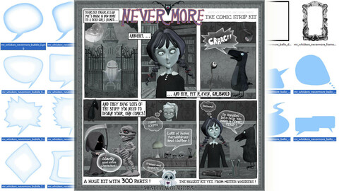 Mister Whiskers' Nevermore: the gothic comic strip graphics pack