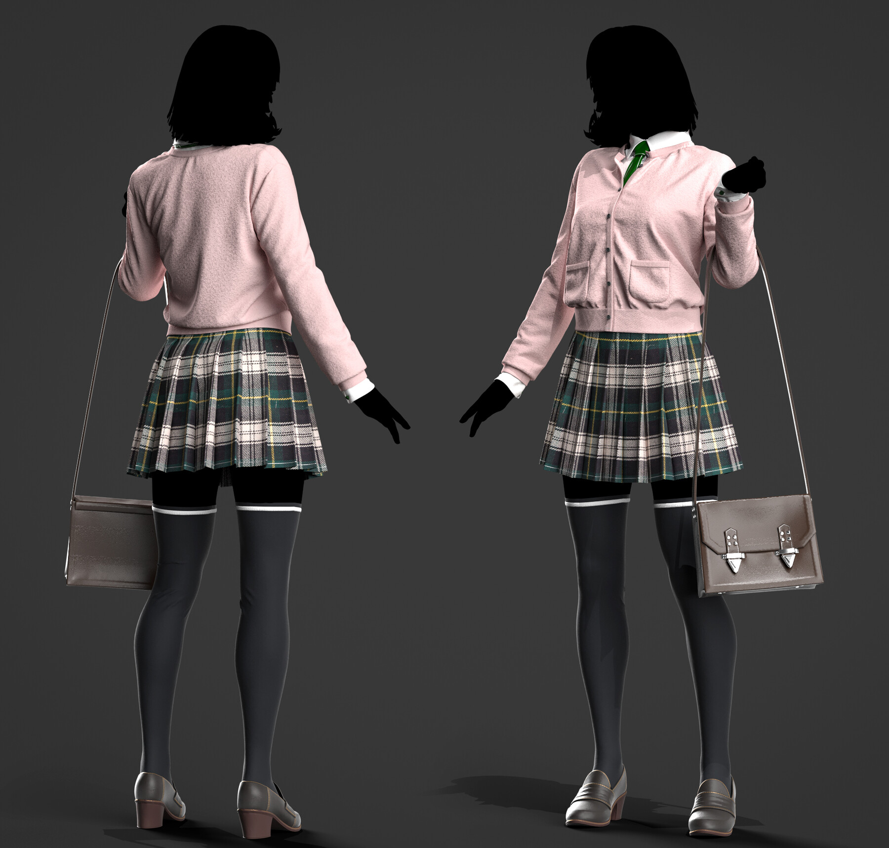 ArtStation - School uniform 1. Marvelous Designer/Clo3d project + OBJ ...