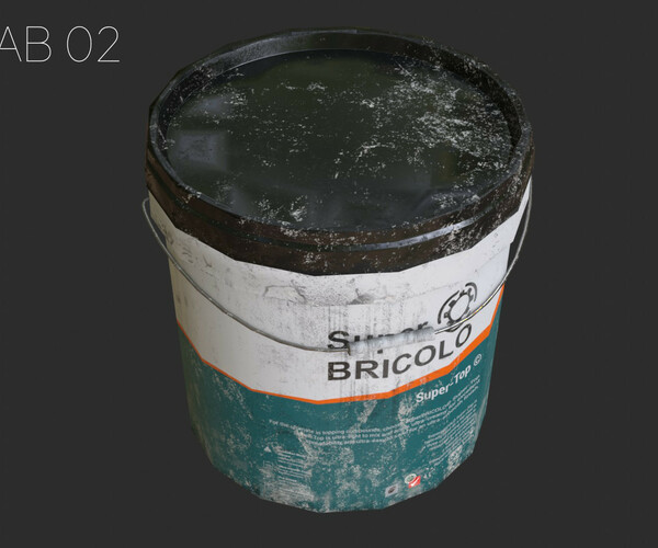 ArtStation Top Coat Bucket and Tools Game Assets