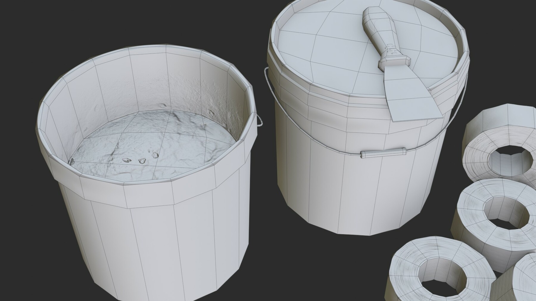 ArtStation Top Coat Bucket and Tools Game Assets
