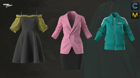 Women Party Dress, Office Blazer, Squid Game - 78 Marvelous Designer and Clo3D