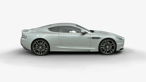 2017 Aston Martin DBS with Interior Rigged Vehicle Low-poly 3D model