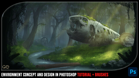 Environment Concept And Design In Photoshop Tutorial + Brushes