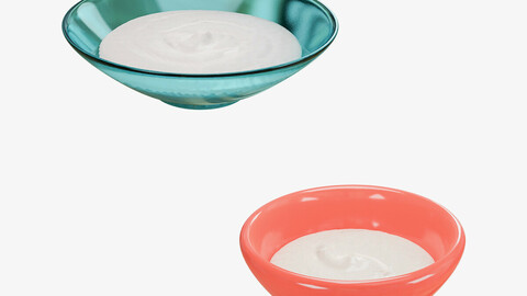 3D Model Yoghurt with Two Bowls