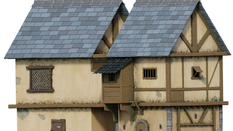 fantasy Stylized Medieval House b6