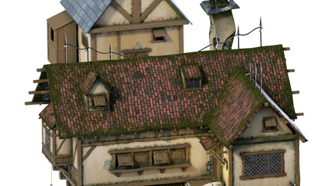 fantasy Stylized Medieval House b7