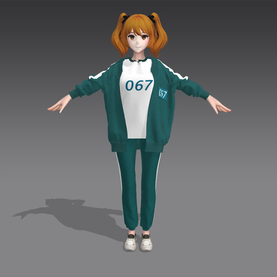 Squid Game Player Outfit In Marvelous Designer 067. 
