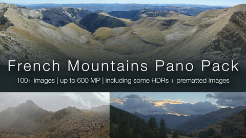 100+ High Res Images | French Mountains Pano Pack | up to 600 Megapixel