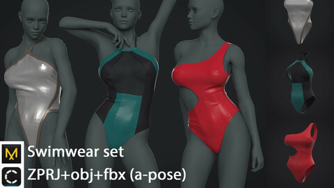 Swimwear set | clo3d | marvelous designer