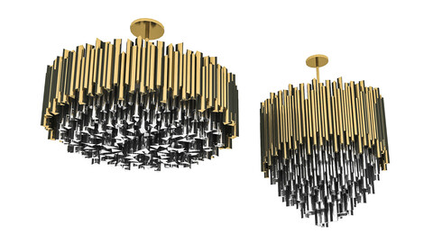 3D model classic gold chandelier