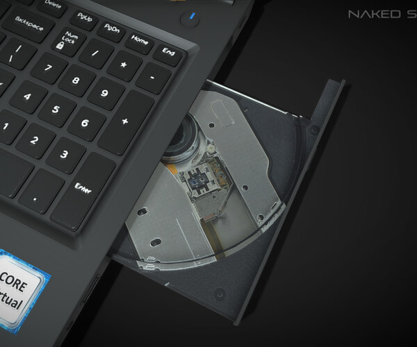 ArtStation Laptop with optical drive Computer low poly Game Assets