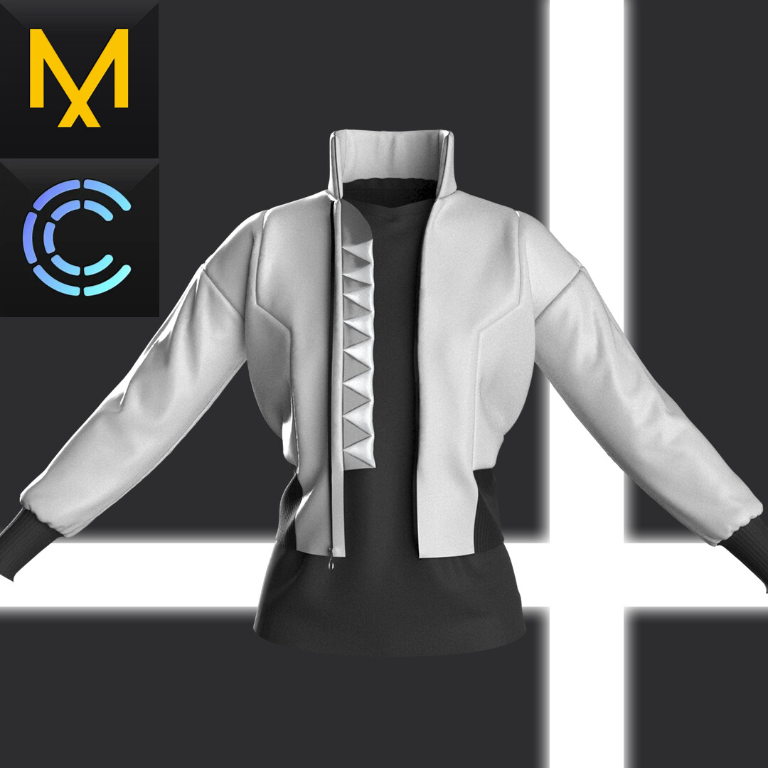 ArtStation - New Concept Cyberpunk jacket female Obj Fbx ZPRJ | Game Assets