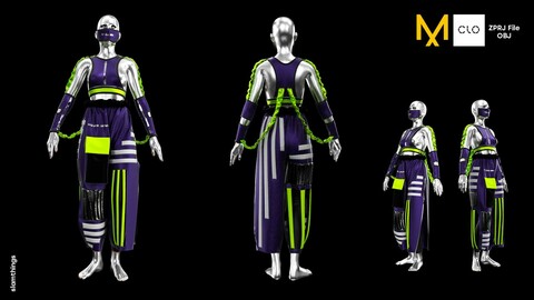 Future Fashion #2 - Clo3D/MarvelousDesigner + OBJ / NO TEXTURE / DIGITAL FASHION