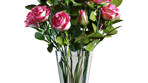 3D Model / Flower Set 06 / Pink Roses Bouquet