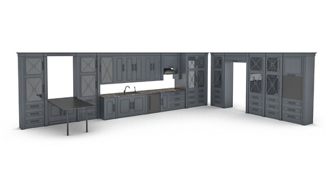 ready-made modern kitchen 3D model