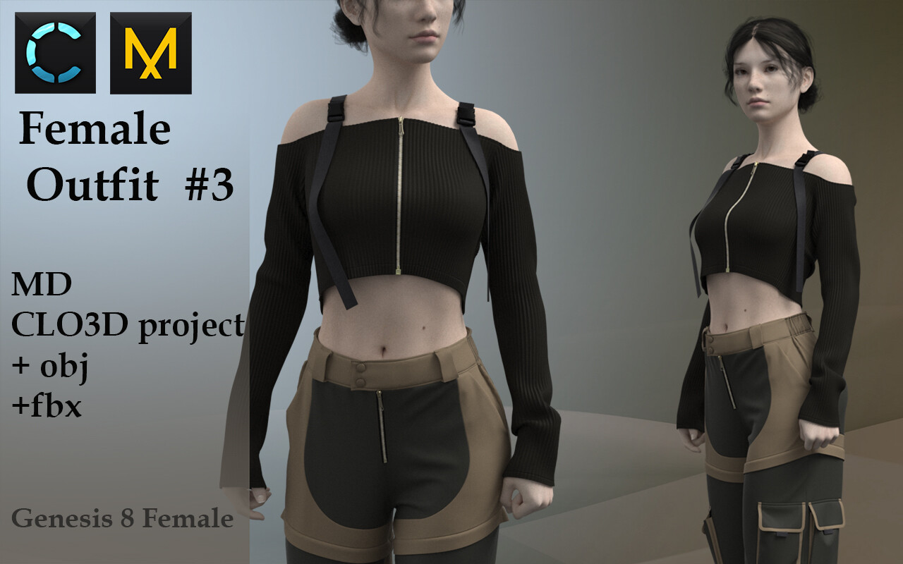 ArtStation - Female sport wear - 3D clothing