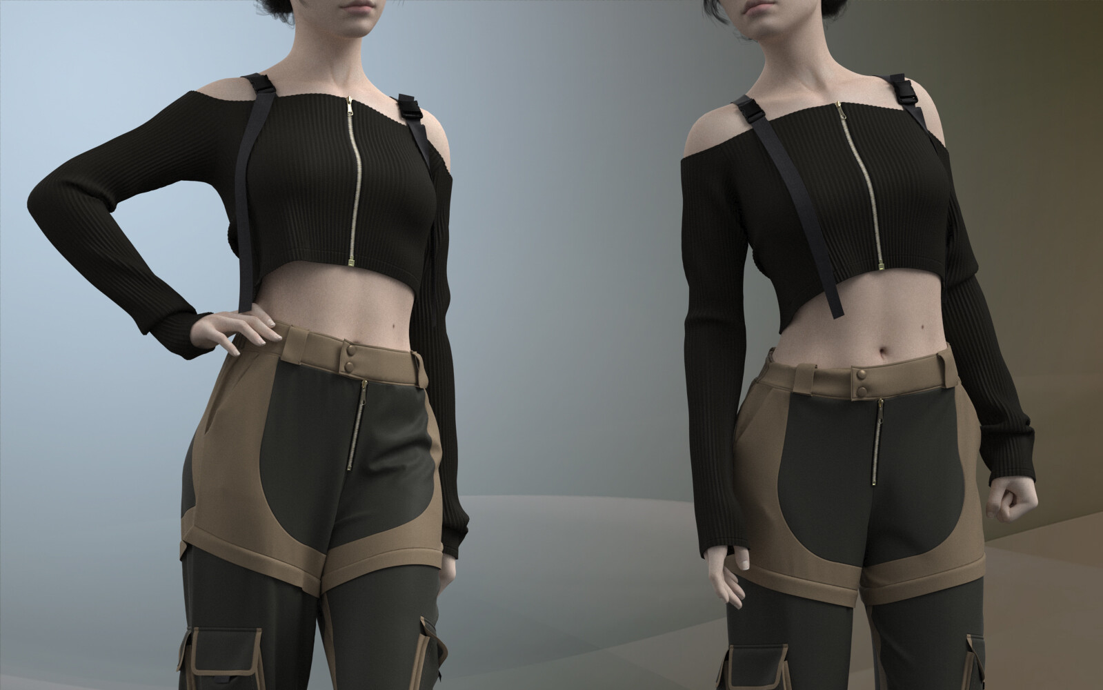 ArtStation - Female Outfit 3 3D model | Game Assets