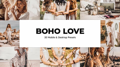 20 Boho Love LUTs and Lightroom Presets